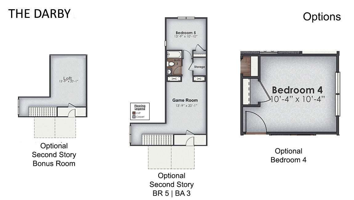 The Darby Plan in is located in our Blake Farm community in Wilmington, North Carolina. This floorplan is 1,883 sq ft with 3 bedrooms, a study, 2 full baths on the main level, a back porch, and a two-car garage.