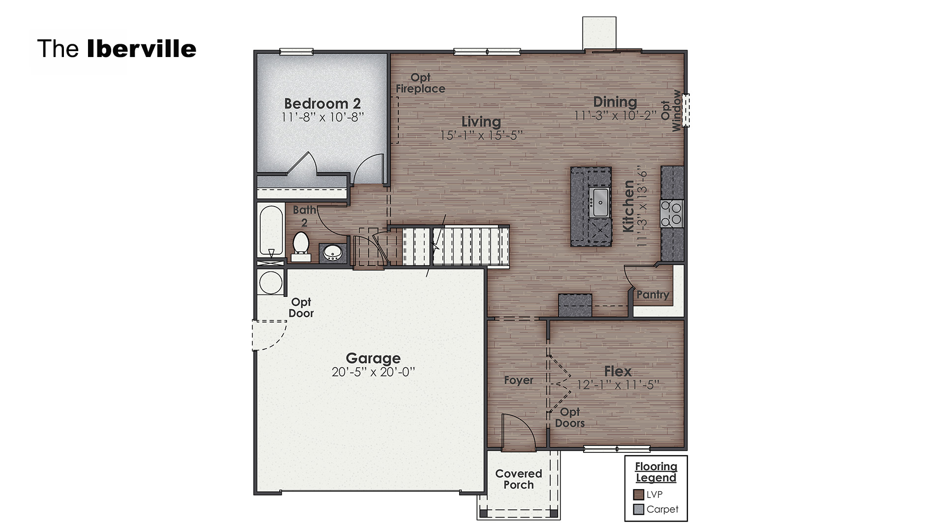 Your style, your way. This plan offers a flex space just off the foyer that could be a dedicated home office or formal dining room for entertaining family and friends. A guest bedroom plus a full bath on the main also ensures a private space for visitors.