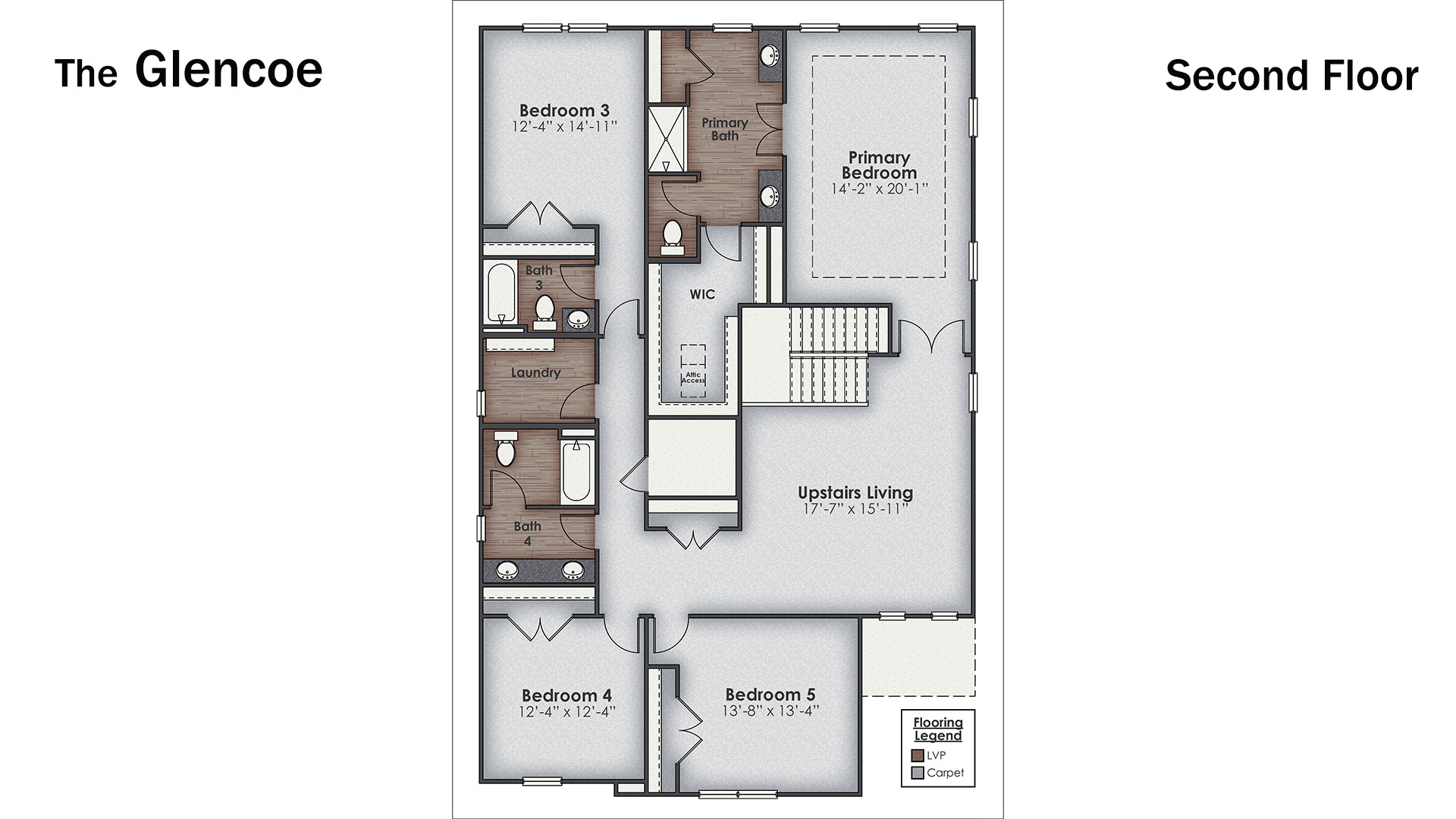 Experience the perfect blend of open-concept design and thoughtful privacy in the Glencoe located in Blake Farm, Wilmington NC. Inside this 5-bedroom, 4.5-bathroom home, you’ll find 3,503 square feet of comfortable living.