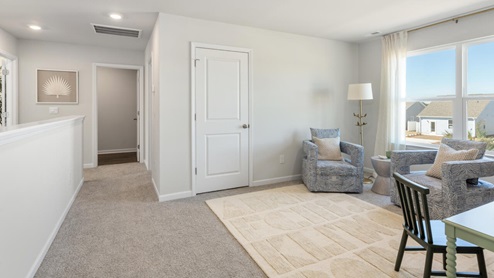 There are 3 additional bedrooms, a full bathroom, a walk-in laundry room, and a loft-style living room on the second level. Enjoy the patio perfect for entertaining and enjoying the Carolina evenings.