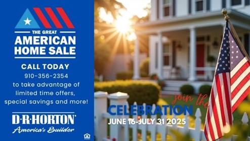 Great American Home Sale is happening now. New homes, great value. D.R. Horton Wilmington