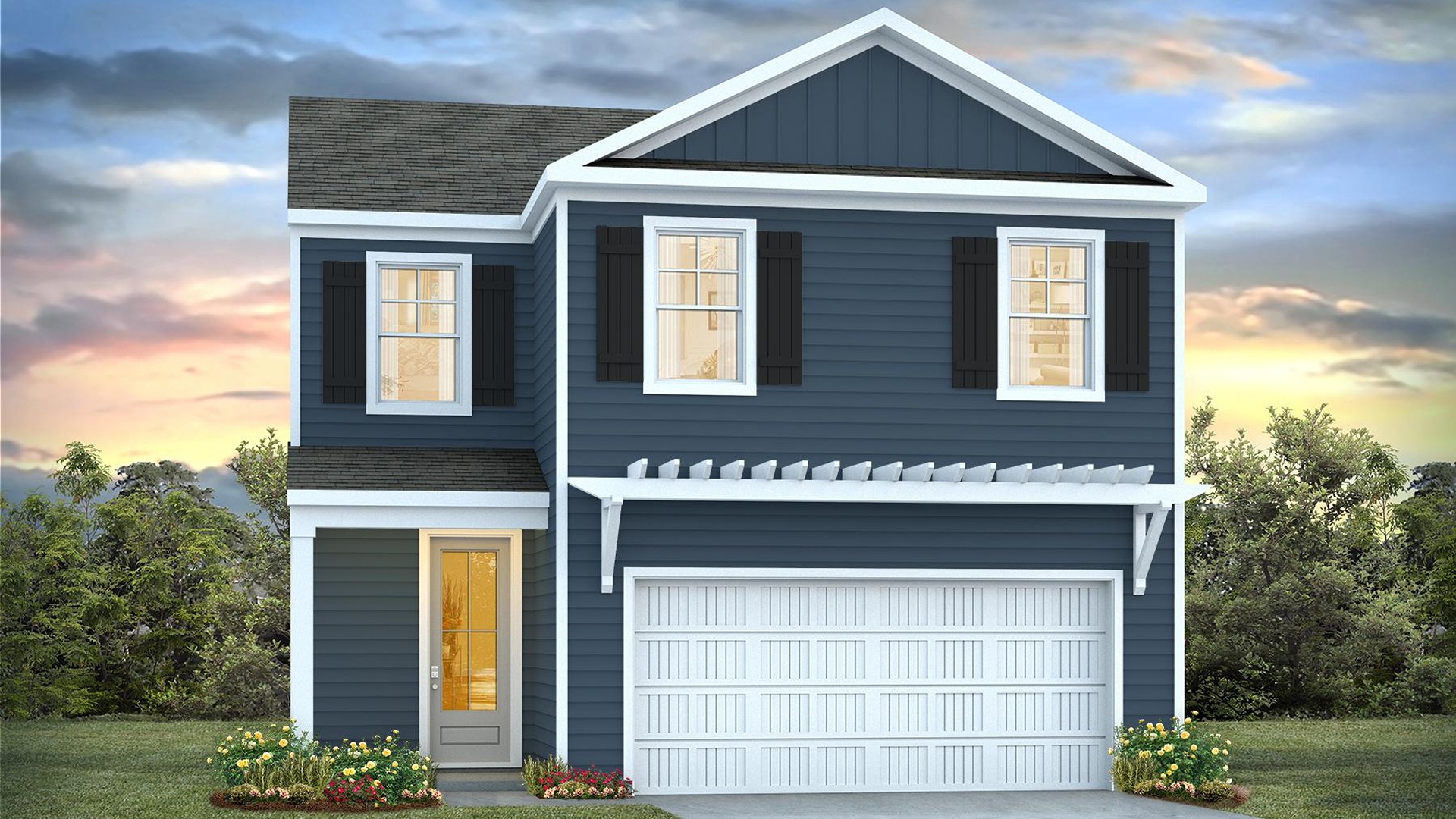 The Bennet floorplan is available in our Blake Farm community in Wilmington, North Carolina. This charming layout features an open-concept main level. Inside the 3 bedroom, 2.5-bathroom home, you’ll find 1,441 square feet of comfortable living.