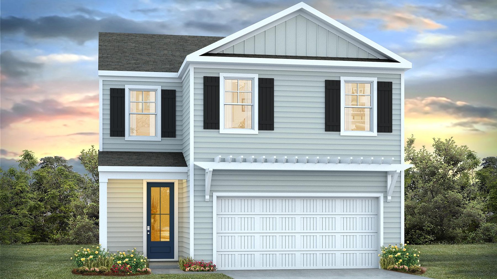 The Bennet floorplan is available in our Blake Farm community in Wilmington, North Carolina. This charming layout features an open-concept main level.