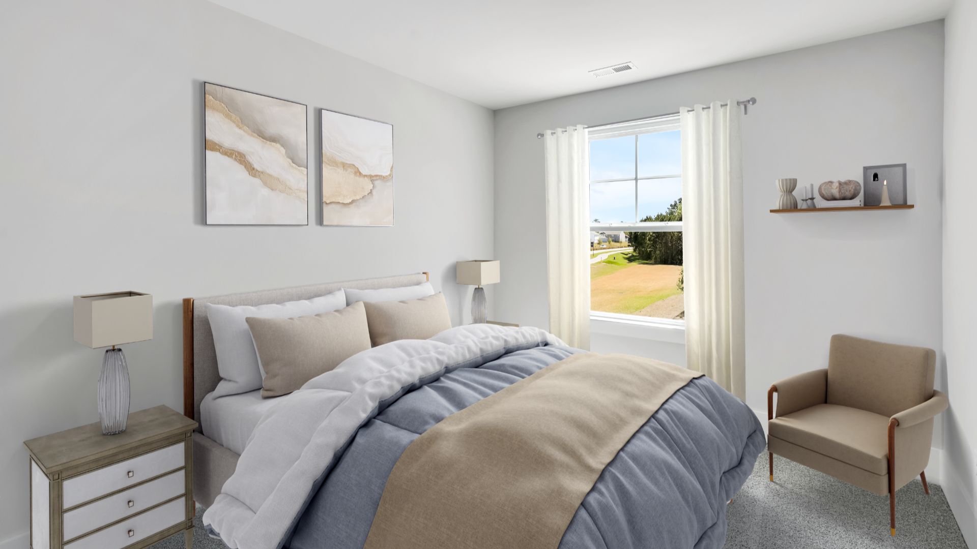 The second floor also features two additional bedrooms that share a bathroom and a large loft space. Enjoy the convenience of a laundry room upstairs.