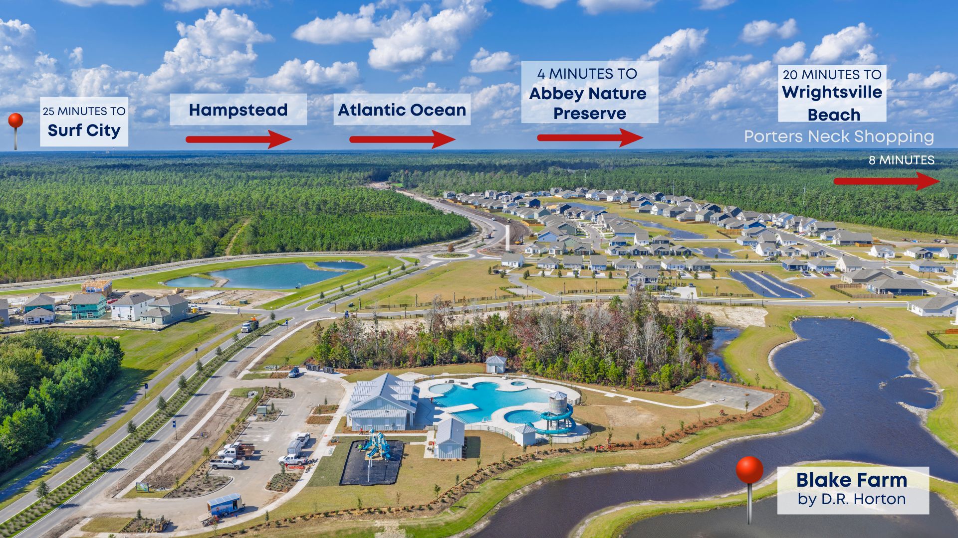 . The future amenity center that will include a swimming pool, multi-sport court, splashpad, playground, and fire pit, ensuring a well-rounded and enjoyable living experience.