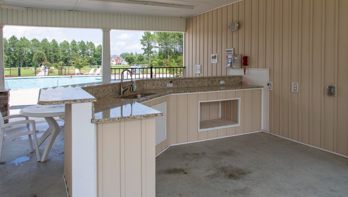 Homeowners will enjoy a pool, pavilion with kitchen, sidewalks and green space.