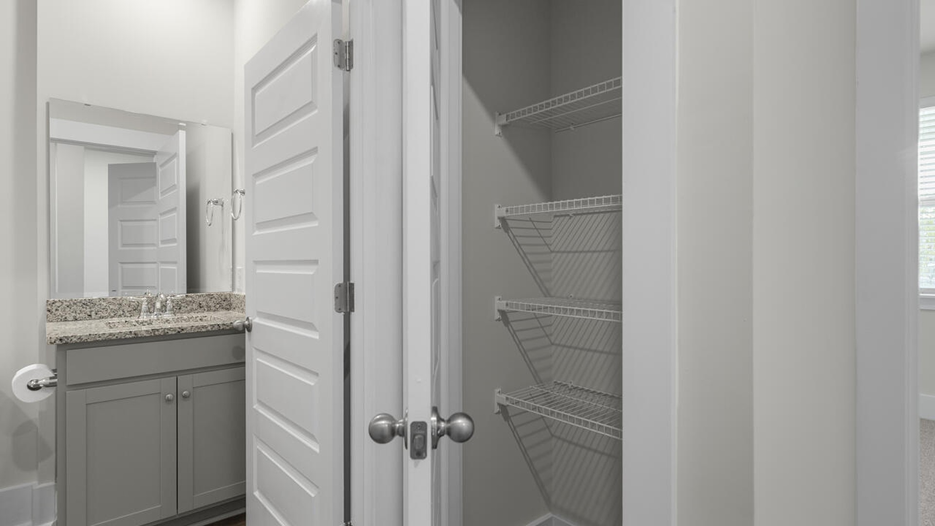 Also, enjoy a split bedroom layout with the remaining two bedrooms can be found towards the front of the home. In every bedroom you’ll have carpeted floors and a closet in each room.