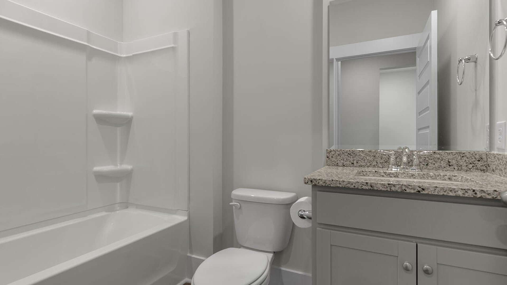 Also, enjoy a split bedroom layout with the remaining two bedrooms can be found towards the front of the home. In every bedroom you’ll have carpeted floors and a closet in each room.