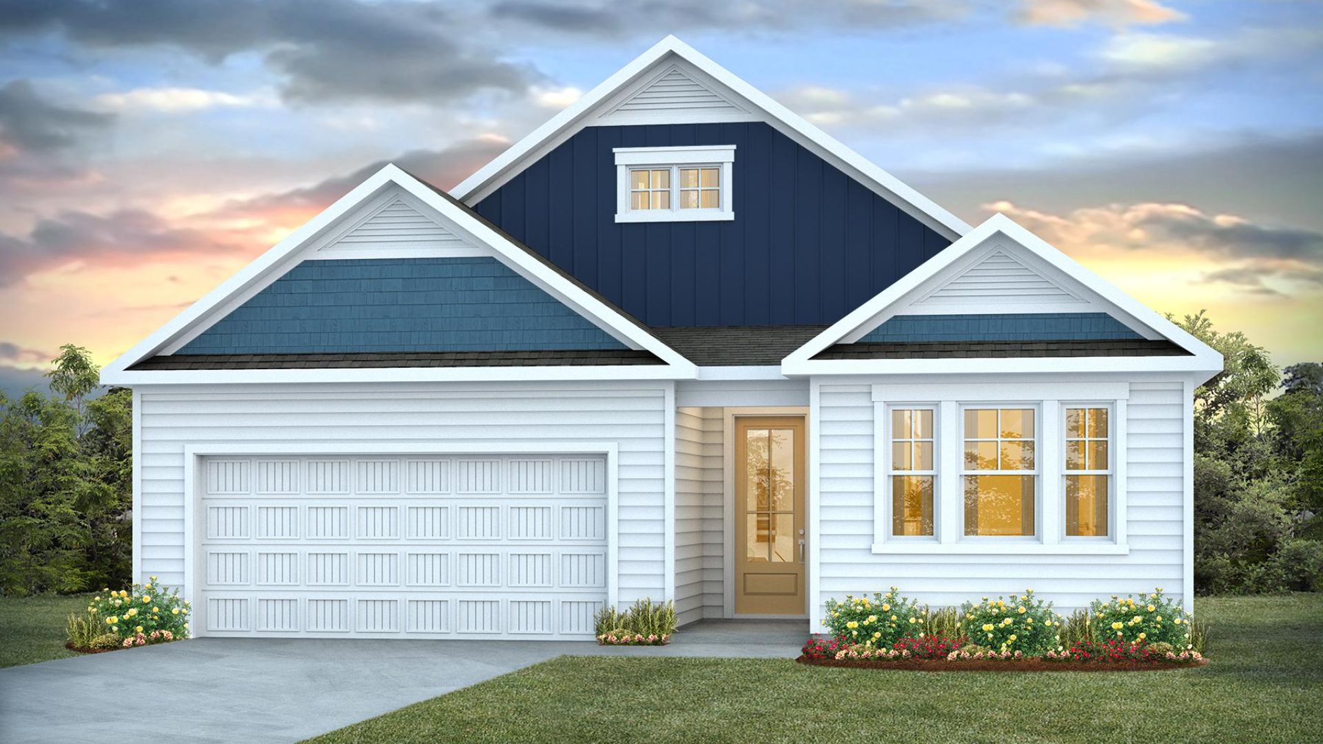 Welcome to the Bradford in Hubert, North Carolina in our Surfside Landing community. The Bradford is a 2 bedroom, flex room, 2 bath with 1,672 of open concept living space.