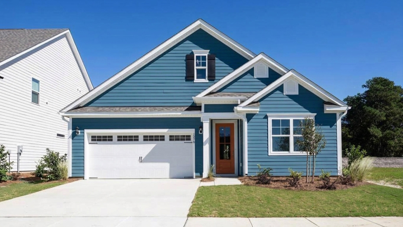 The Darby Plan in Surfside Landing in Hubert, North Carolina is a beautiful home is 1,881 sq ft with 4 bedroom, 2 full baths on the main level, and a two-car garage.