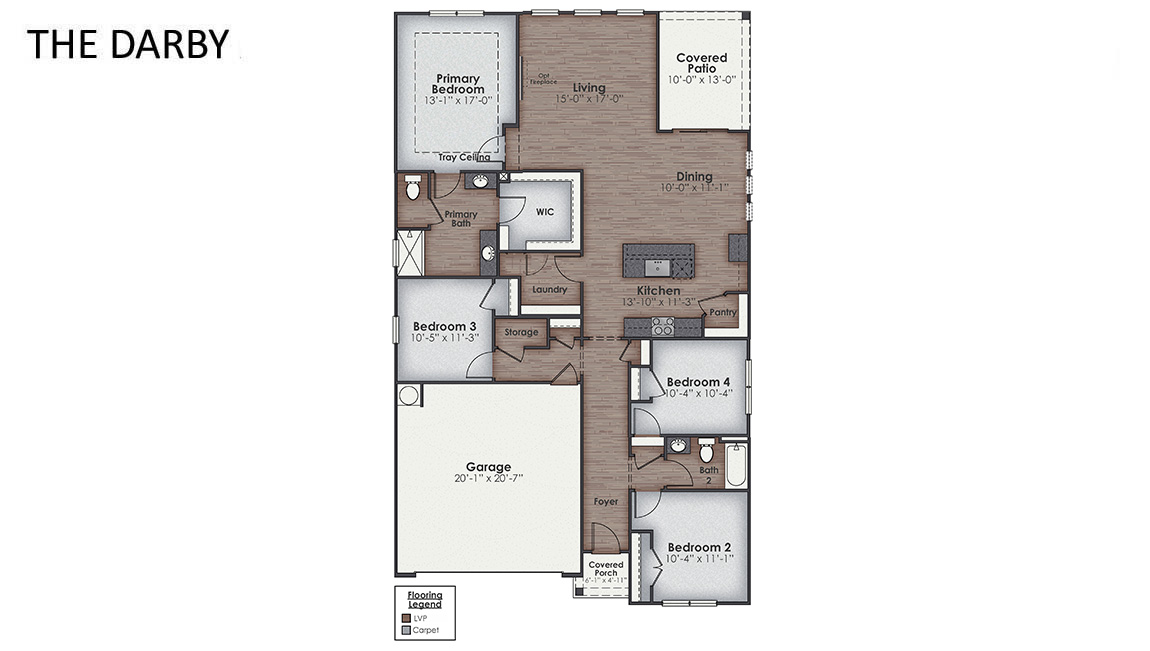 The Darby Plan in Surfside Landing in Hubert, North Carolina is a beautiful home is 1881 sq ft with 3 bedrooms, a study, 2 full baths on the main level, and a two-car garage.