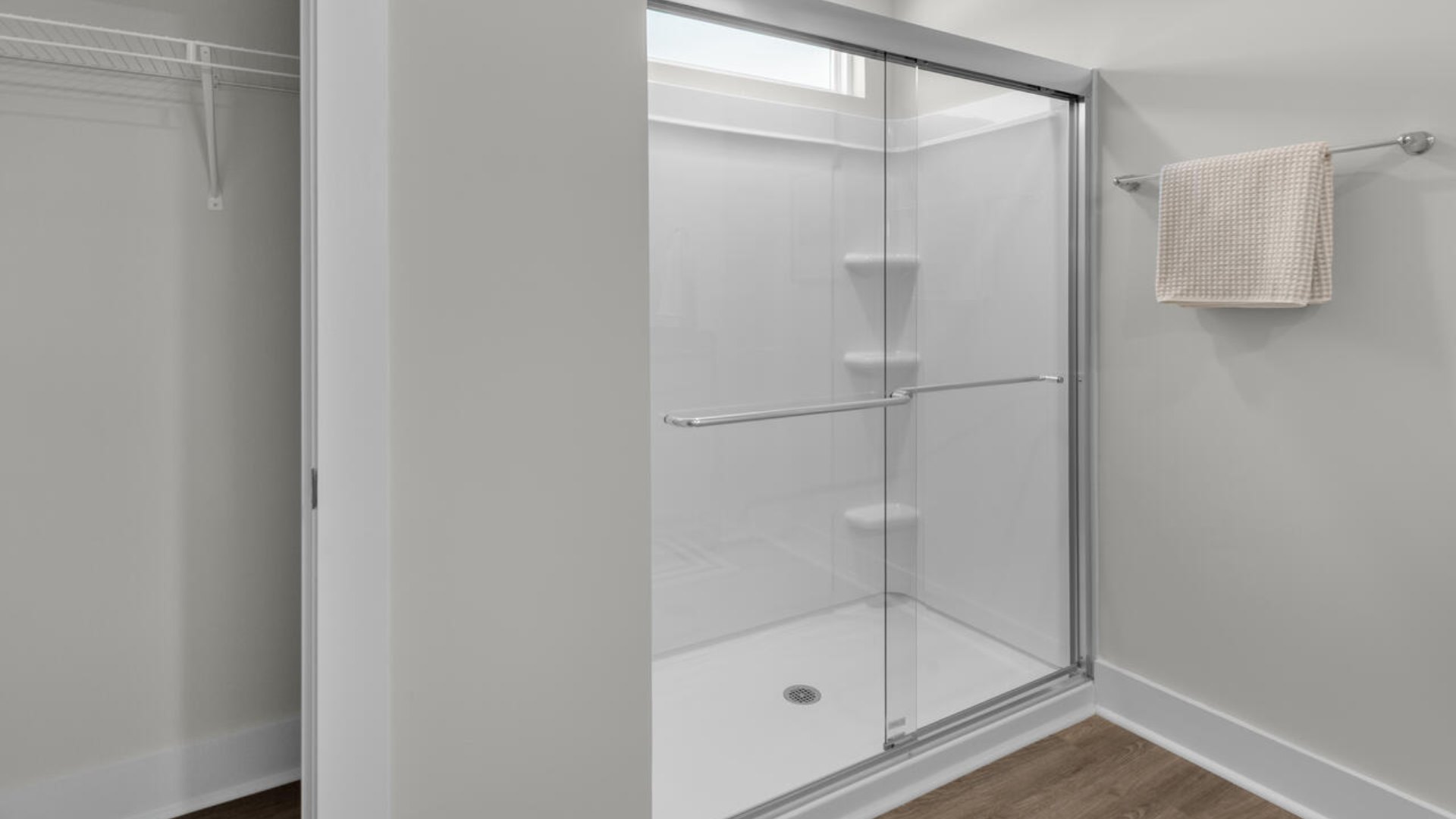 The primary bedroom has its own attached bathroom that features a walk-in closet and all the space you need to get ready in the morning.