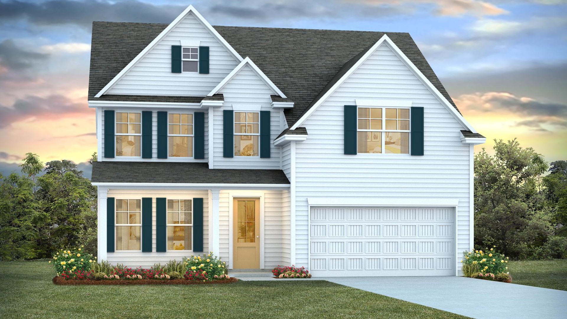 The Forrester Floorplan. The Forrester floorplan is the home for entertaining and get togethers! features a formal dining room adjoining the kitchen, large island, and open concept living space.