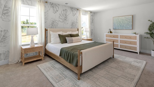 This home provides a guest room or office on the ground floor along with the primary suite and 2 additional bedrooms upstairs. It includes a generous upstairs loft that can serve as an entertainment area, play space, or office. The Woodstock comes with a 2-car garage.