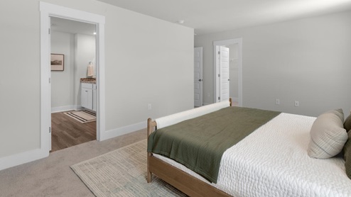 This home provides a guest room or office on the ground floor along with the primary suite and 2 additional bedrooms upstairs. It includes a generous upstairs loft that can serve as an entertainment area, play space, or office. The Woodstock comes with a 2-car garage.