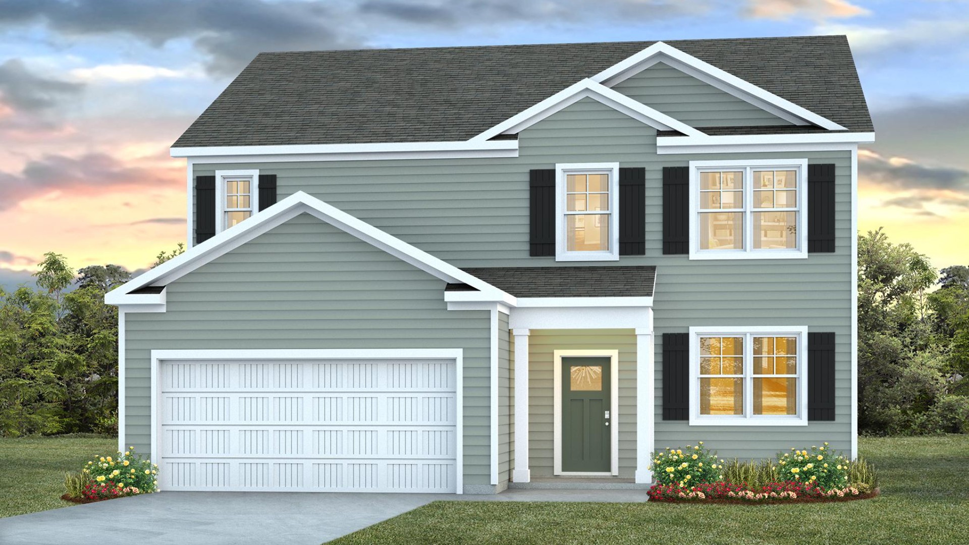 The Elle is a 2,721 sq ft home featuring 5 Bedrooms and 3.5 Baths. Its open-concept design