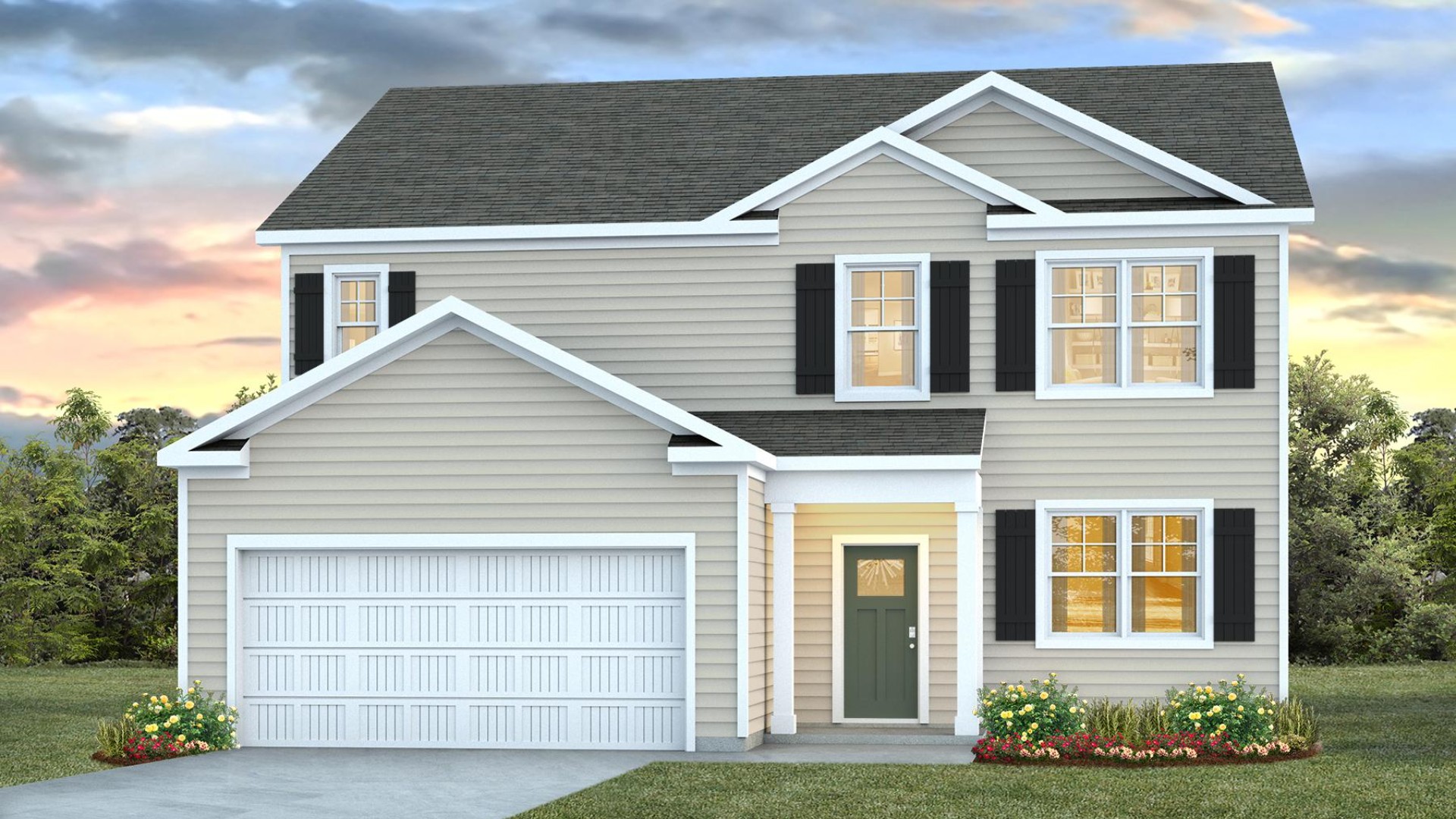The Elle is a 2,721 sq ft home featuring 5 Bedrooms and 3.5 Baths. Its open-concept design