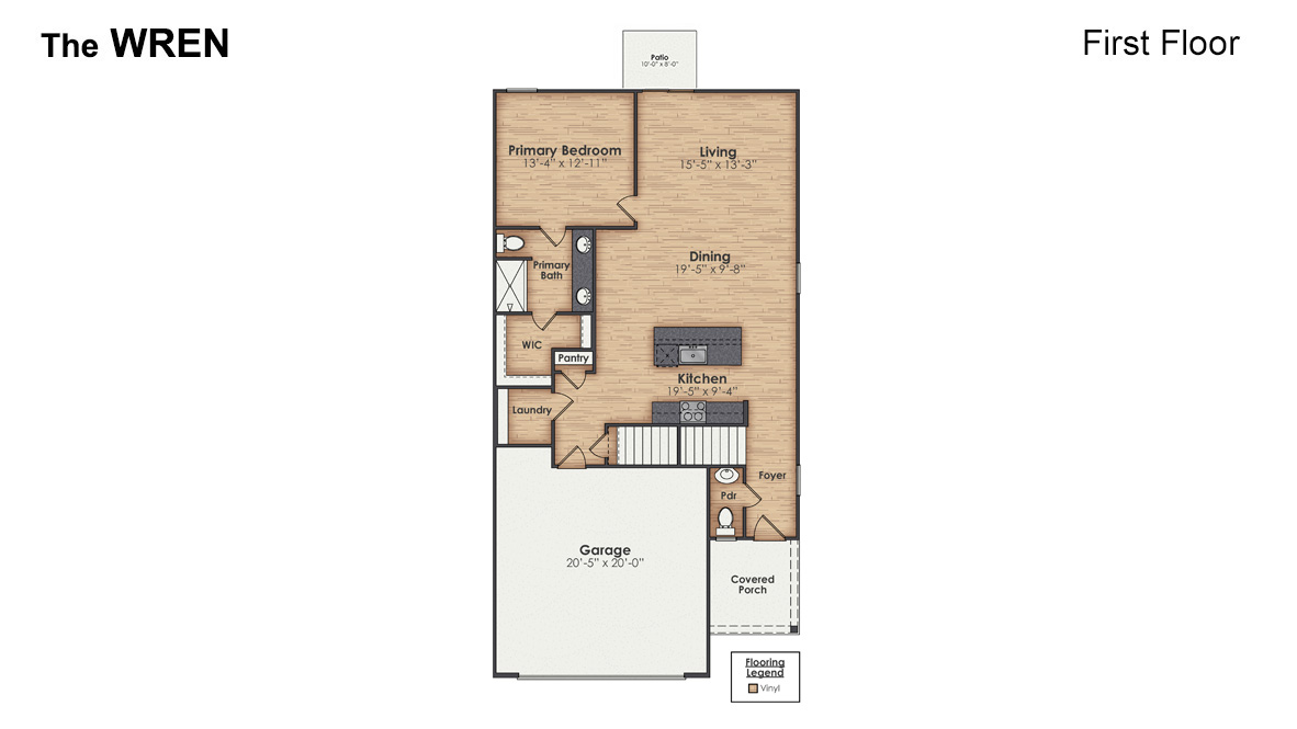 The Wren is one of our two-story floorplans featured in our Cedart Hill Landing community in Navassa, North Carolina. With 2 modern exteriors to choose from, the Hayden is sure to turn heads. To top it off, its one of our floorplans that offers a 2-car garage.