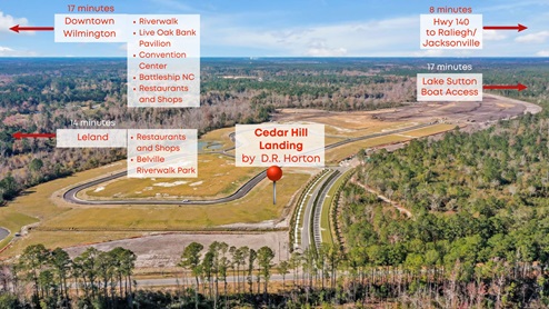 New Homes in Leland, NC. The Hayden Floorplan offers 2,511 square feet with 5 bedrooms, 3 full bathrooms, and a 2-car garage.