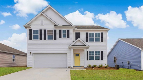 New Homes in Leland, NC. The Hayden Floorplan offers 2,511 square feet with 5 bedrooms, 3 full bathrooms, and a 2-car garage.