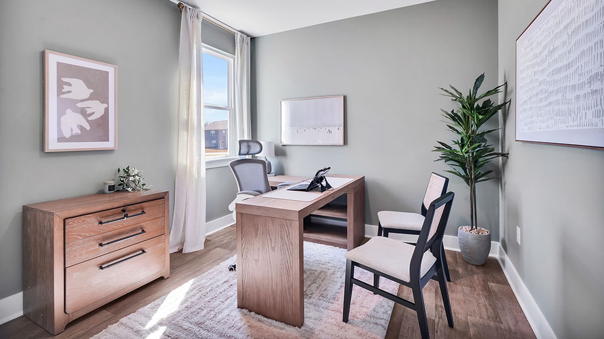 The Madison floorplan truly has it all — three-car garage, the spacious first floor features three bedrooms, including a guest ensuite, a flex room with elegant French doors, plus a bonus room and additional bedroom upstairs.