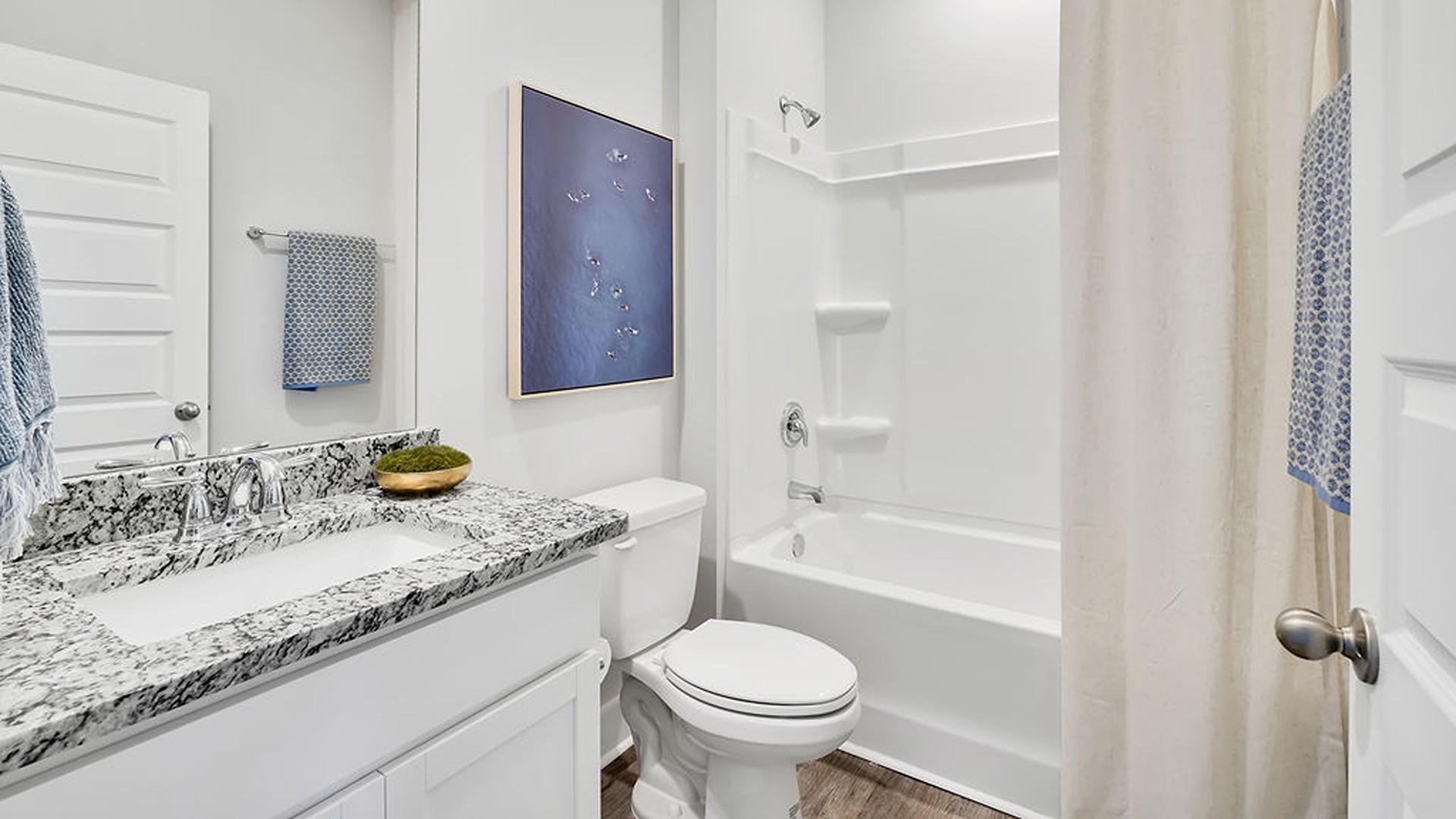 Your primary suite features a 5-foot tiled shower with a frameless glass door and dual vanities for a touch of everyday luxury. In every bedroom you’ll have carpeted floors and a closet in each room. Whether these rooms become bedrooms, office spaces, or other bonus rooms, there is sure to be comfort.