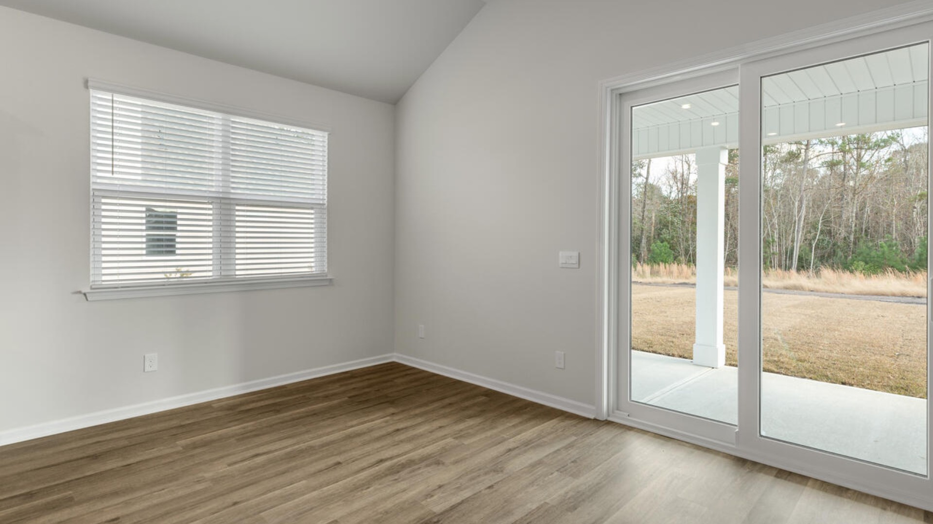 The huge covered patio sits right off of the main dining area and kitchen.
