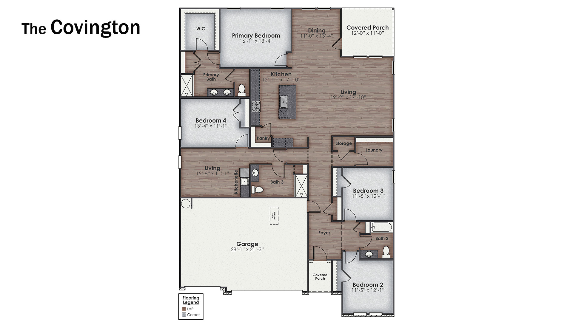 Discover the spacious Covington floorplan, a stunning single-story home designed for modern living. Featuring 5 bedrooms and 3 full bathrooms, this layout offers comfort and flexibility for every lifestyle.