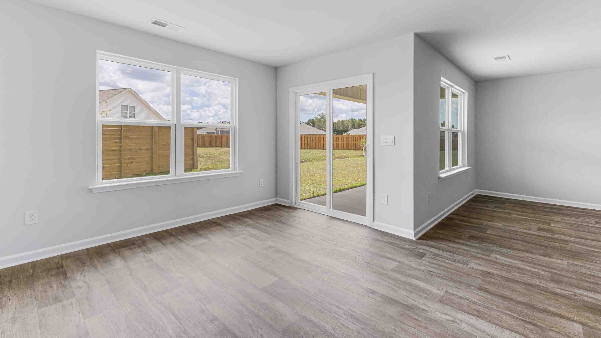 there are another 2 bedrooms and full bath. In every bedroom you’ll have vinyl flooring and a closet in each room. Whether these rooms become bedrooms, office spaces, or other bonus rooms, there is sure to be comfort.
