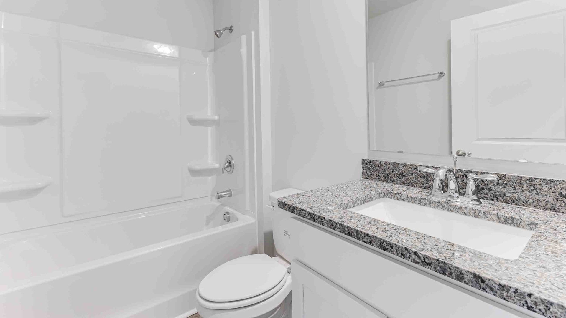 there are another 2 bedrooms and full bath. In every bedroom you’ll have vinyl flooring and a closet in each room.