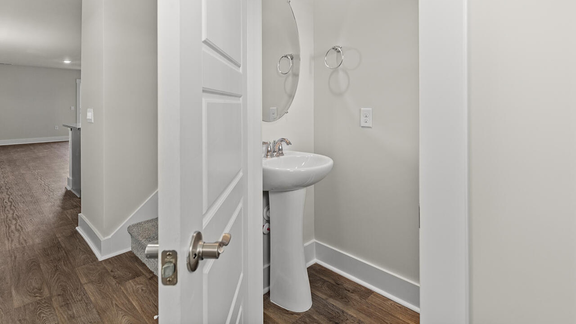 Downstairs is the primary bedroom has its own attached bathroom that features a walk-in closet and all the space you need to get ready in the morning. Downstairs is the primary bedroom has its own attached bathroom that features a walk-in closet and all the space you need to get ready in the morning.