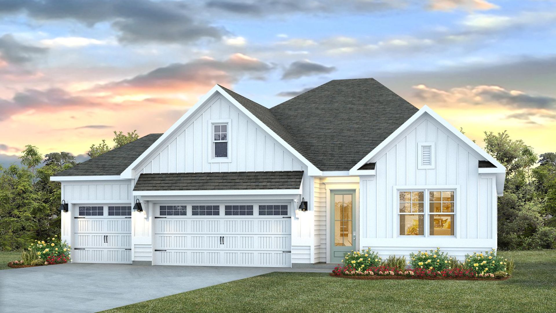 The Claiborne is one of our 3-car garage floor plans offered in the Cedar Hill Landing community in Navassa, North Carolina. Boasting 4 bedrooms and 2 bathrooms, this plan has a lot to offer in the 1,774 square feet. Choose between 4 unique exterior elevations to match your personal style.