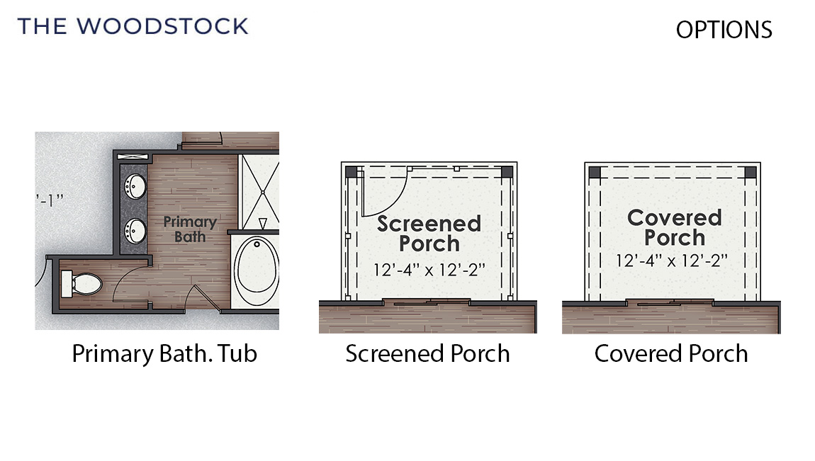 The Woodstock floorplan is 4 bedrooms, 3 baths and 2,361 square feet of living space.