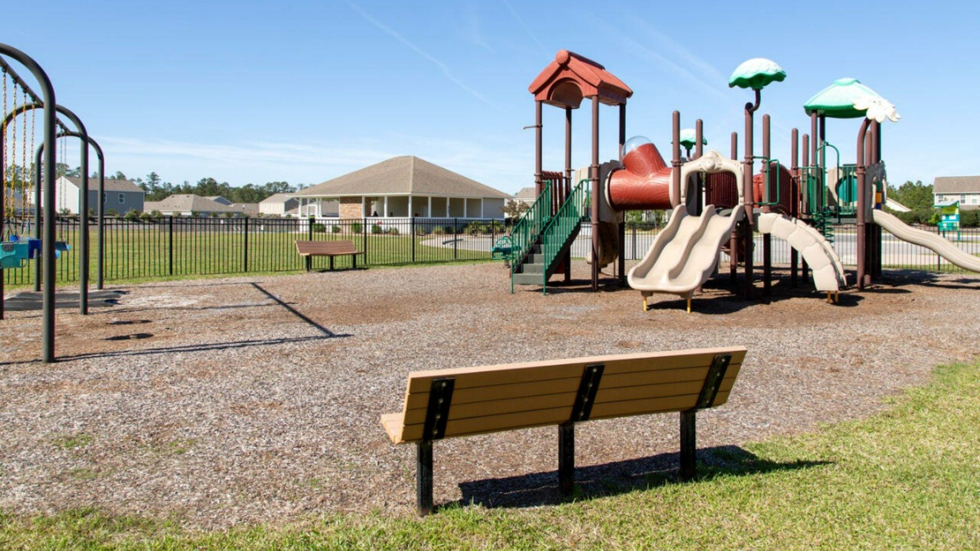 Homeowners enjoy the community amenities a pool, pavilion, fire pit, playground, grill stations and sand volleyball.