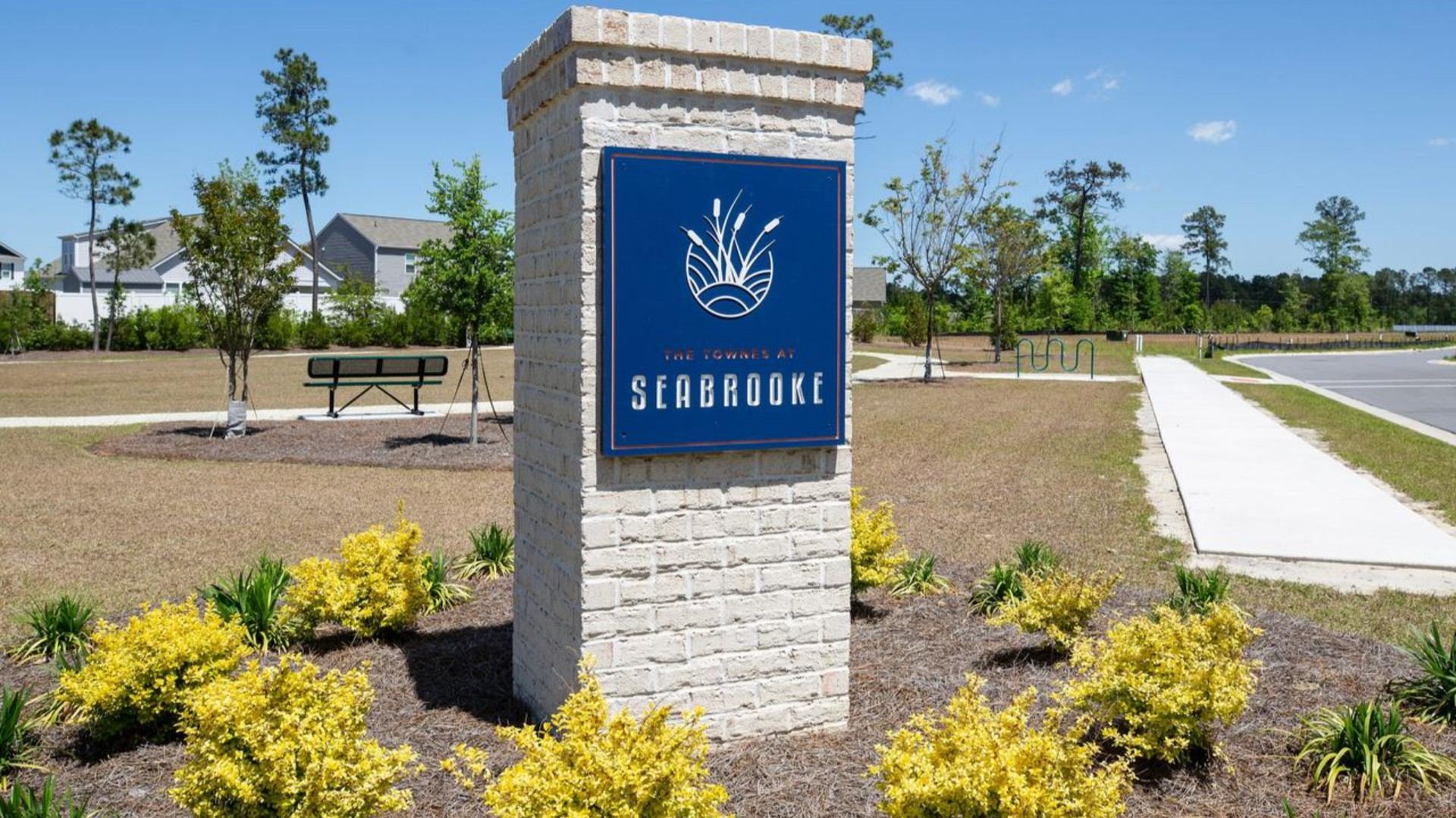 Residents enjoy community amenities that include a pool, pavilion, fire pit, playground, grill stations and sand volleyball.