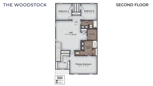 Woodstock floorplan is a 4 bedroom 3 full bath home with 2,361 sq. ft boasting a massive upstairs loft that can be used as an entertainment area, play area, or office. New Homes in Tidewater, Sneads Ferry.