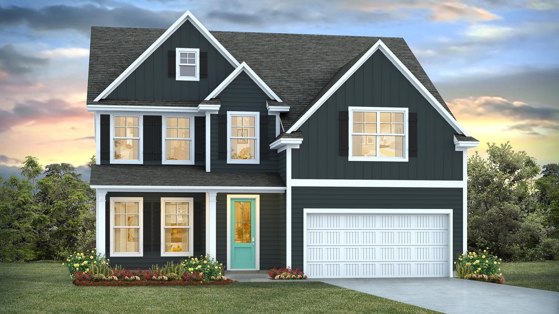 The Forrester plan is a 4 bedroom, 3 bath, 2,643 sq ft gracious home perfect for beach living and entertaining. Located in our Surfside Landing community in Hubert, North Carolina.