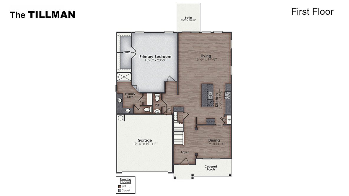 The home features a spacious design with modern touches. With its elegance, functionality, and prime location, the Tillman delivers an exceptional lifestyle in Sneads Ferry's most sought-after communities.