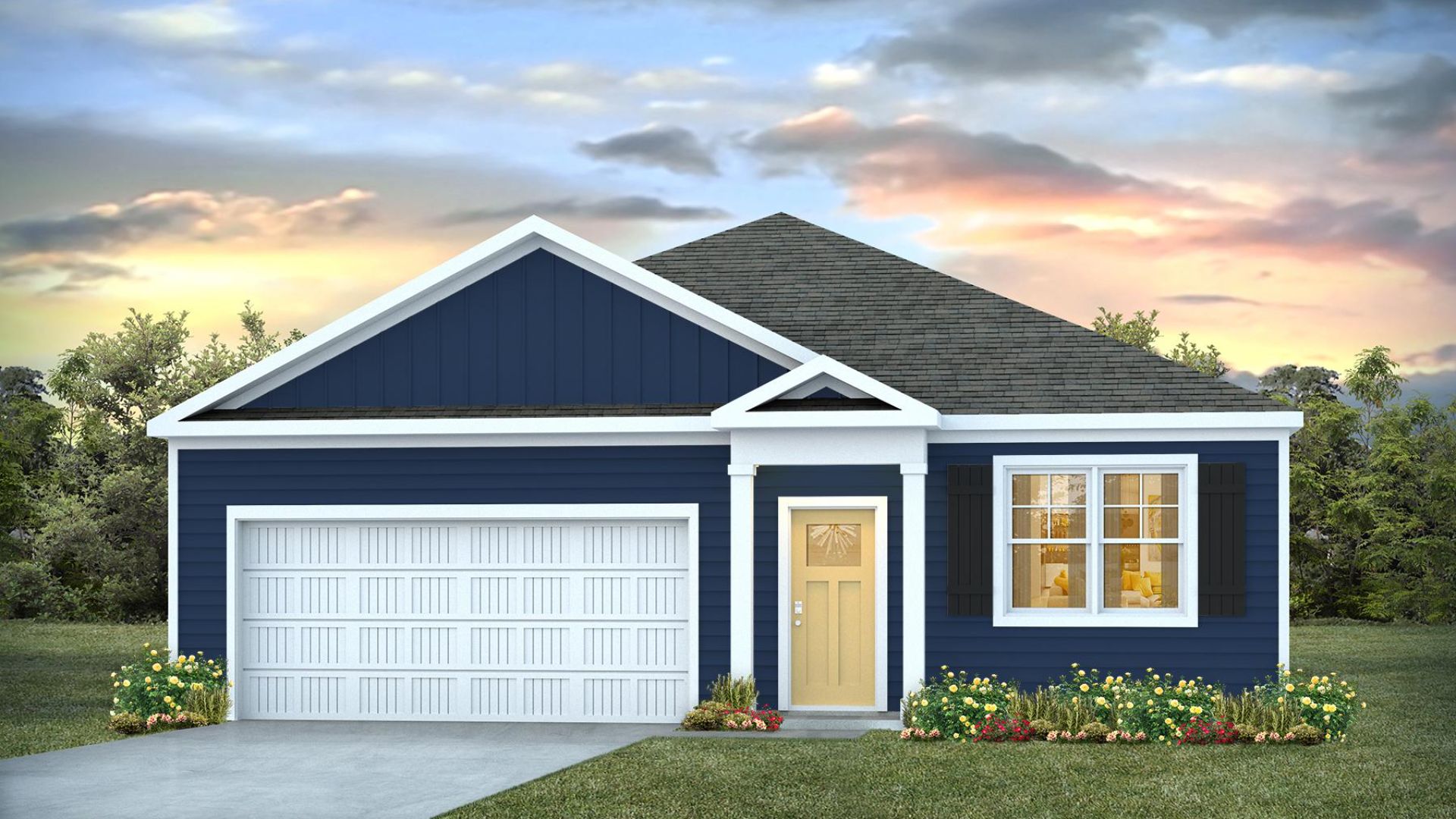 The Aria is a 3-bedroom, 2-bathroom home with 1,618 square feet of open living space. Its centerpiece is the showstopper kitchen, This one-level floor plan is perfect for entertaining or relaxing in style.