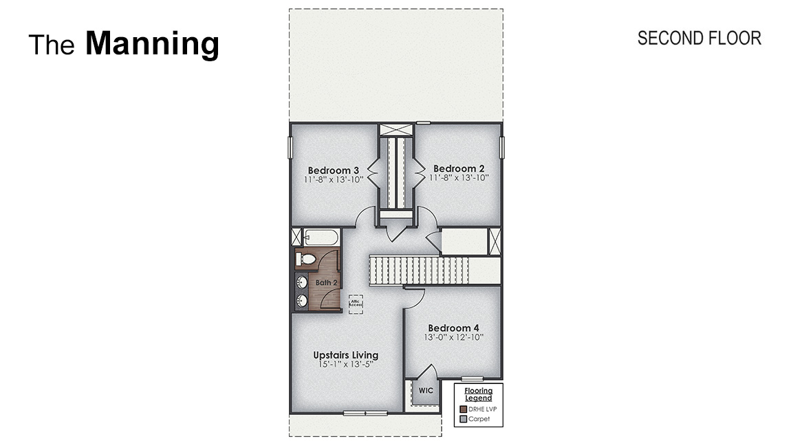 This is a 4-bedroom, 2.5-bathroom home with a 2-car garage, and it has the owner's suite on the main level. Entering the great room we find the dining area, family room and a wonderful cook's kitchen are all together for open living.