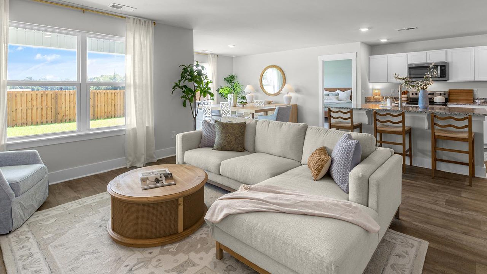You’ll never be too far from the action with the living and dining area right there.