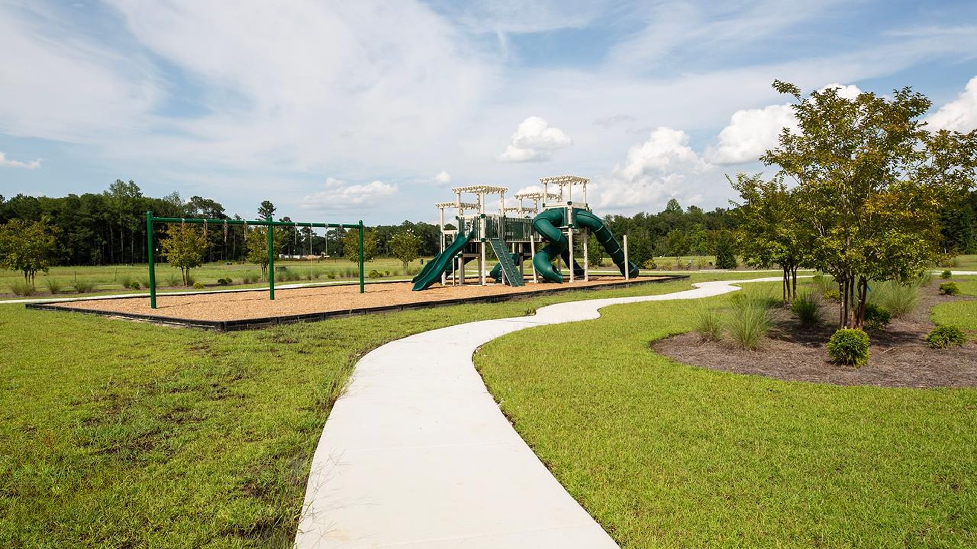 At the center of our neighborhood sits the beautifully manicured Halls Landing Park, an outdoor sanctuary tailored for connection, leisure, and active play.