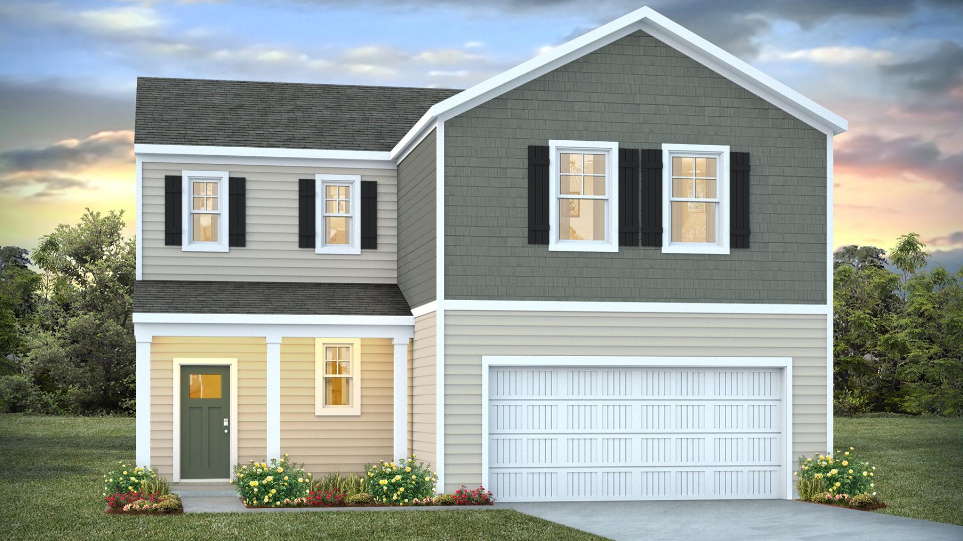 The Arden is one of our two-story floorplans featured in our Halls Landing community in Bolivia, North Carolina. With 3 modern exteriors to choose from, the Kingston is sure to turn heads. To top it off, its one of our floorplans that offers a 2-car option.