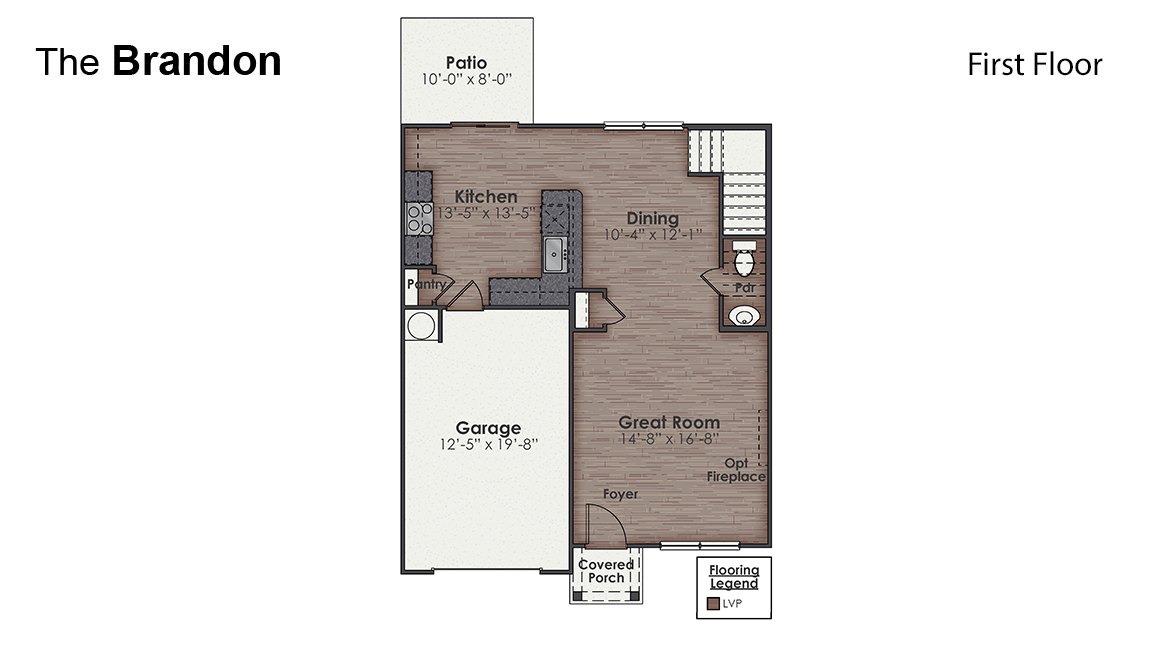 The Brandon is a beautiful 2-story home located in our Rolling Hills community in Bolivia, North Carolina. Inside the 3-bedroom, 2.5-bathroom home, you'll find 1,518 square feet of comfortable living. This is a great home for a first-time owner or even a move-up buyer!