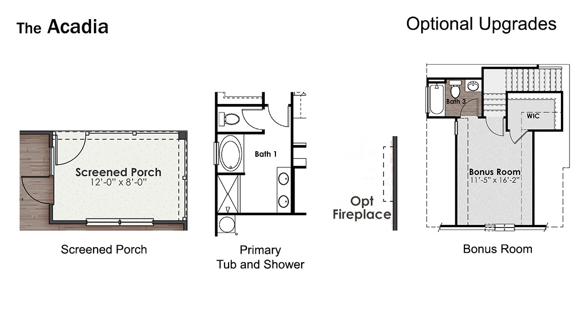 The Acadia is one of our ranch style plans available to build in our Rolling Hills community in Bolivia, NC that offers 3 bedrooms, 2 bathrooms, and a 2-car garage. 3 unique exterior elevations are available to choose between to achieve the look that best suits your preferences. This floorplan has so much to offer future homeowners!