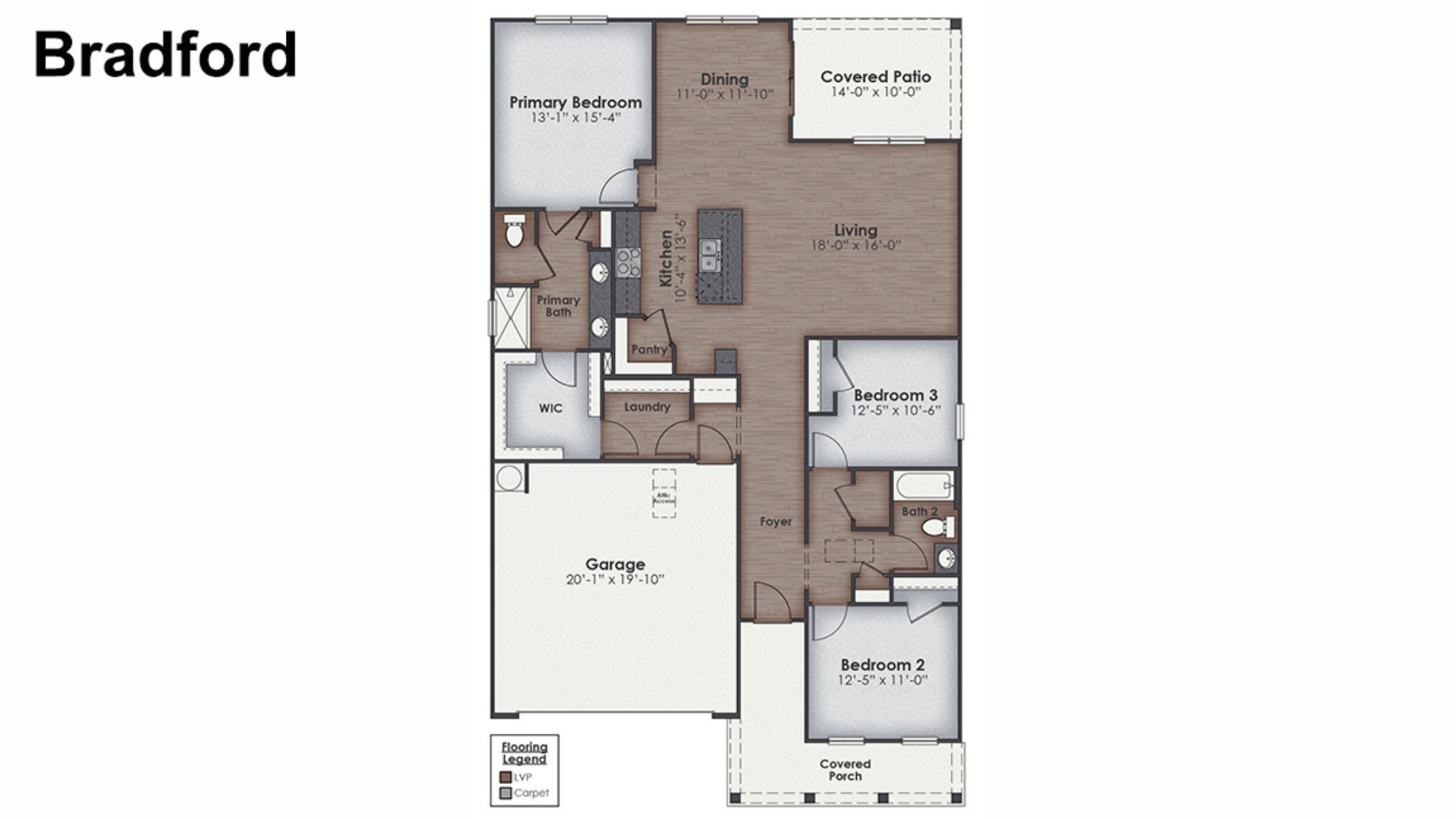 Welcome to the Bradford in Bolivia, North Carolina in our Rolling Hills community. The Bradford is a 3 bedroom, 2 bath home with 1,672 of open concept living space.