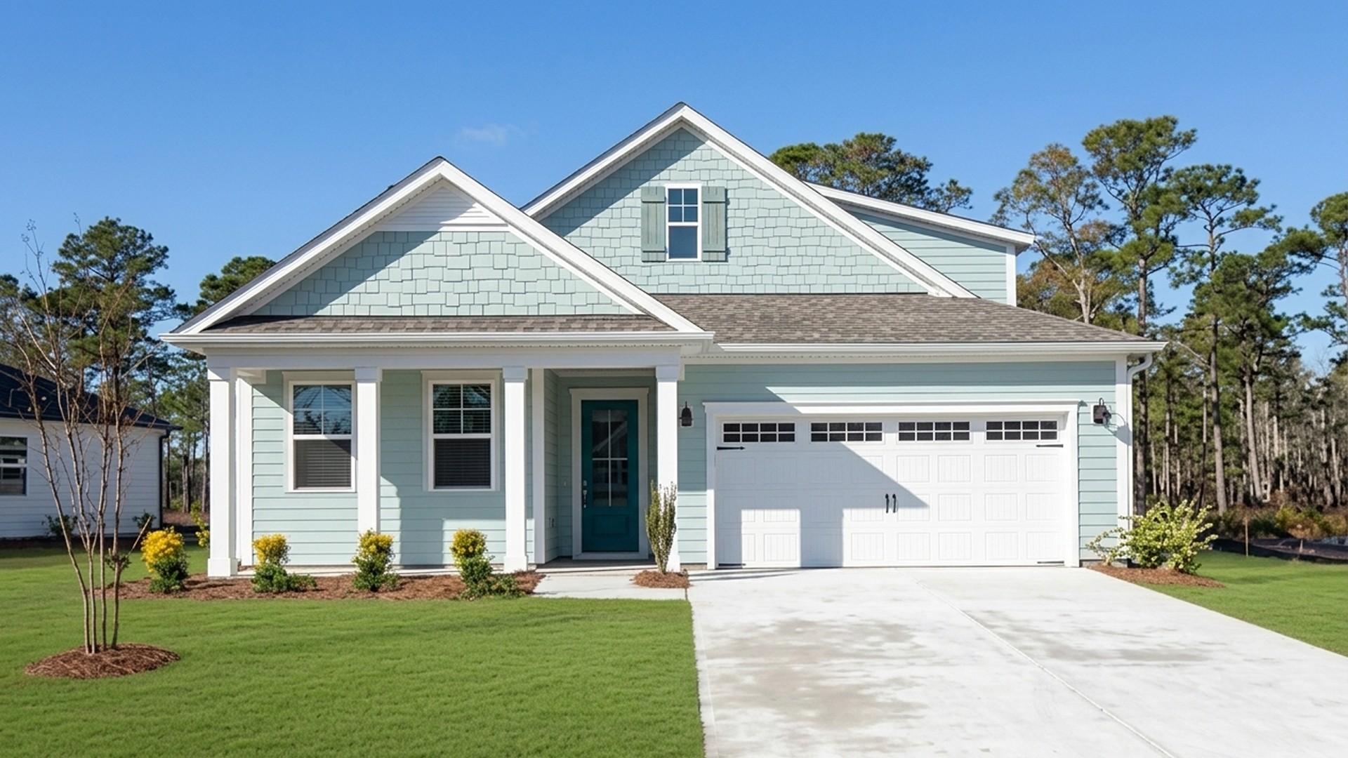 The Bradford is a 3 bedroom, 3 bath home with flex space and second floor equaling 2,388 sq ft of open concept living space.