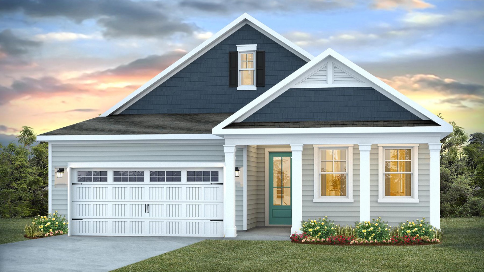 Welcome to the Bradford in Bolivia, North Carolina in our Rolling Hills community. The Bradford is a 2 bedroom, 2 bath with 1,672 of open concept living space.