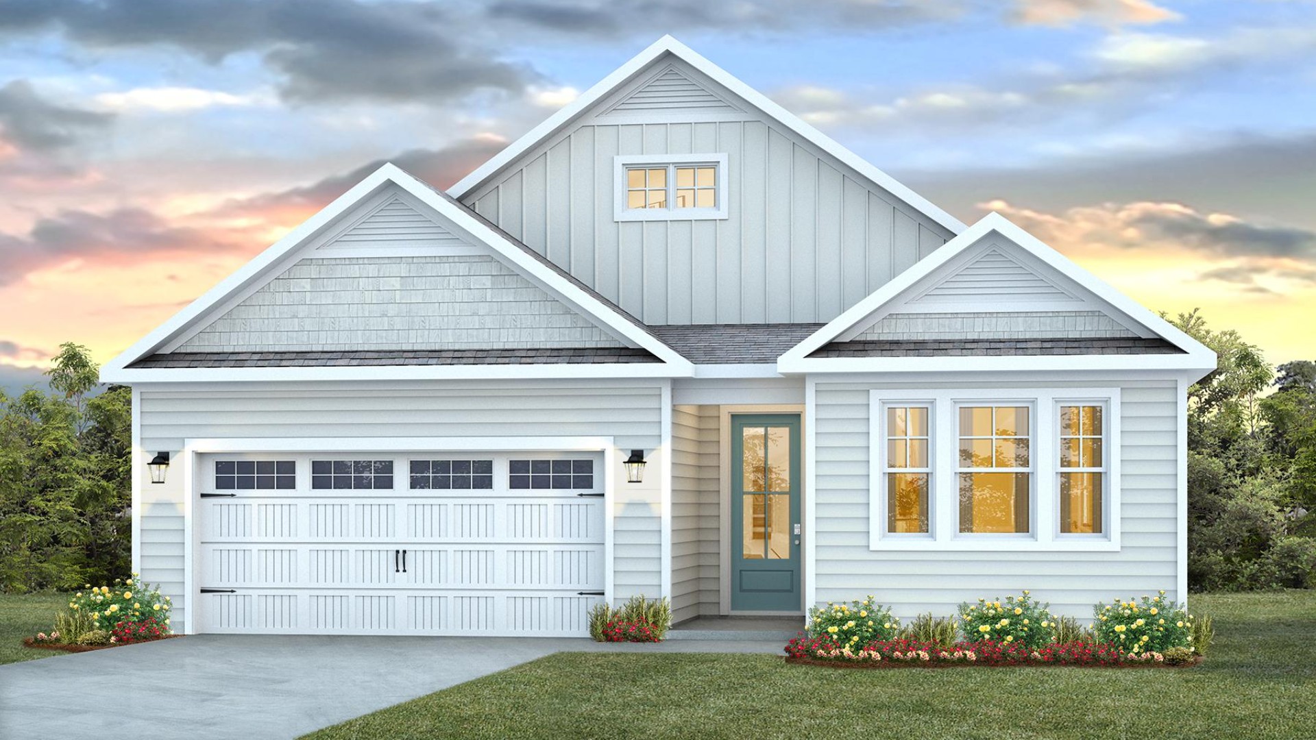 Welcome to the Bradford in Bolivia, North Carolina in our Rolling Hills community. The Bradford is a 2 bedroom, 2 bath with 1,672 of open concept living space.