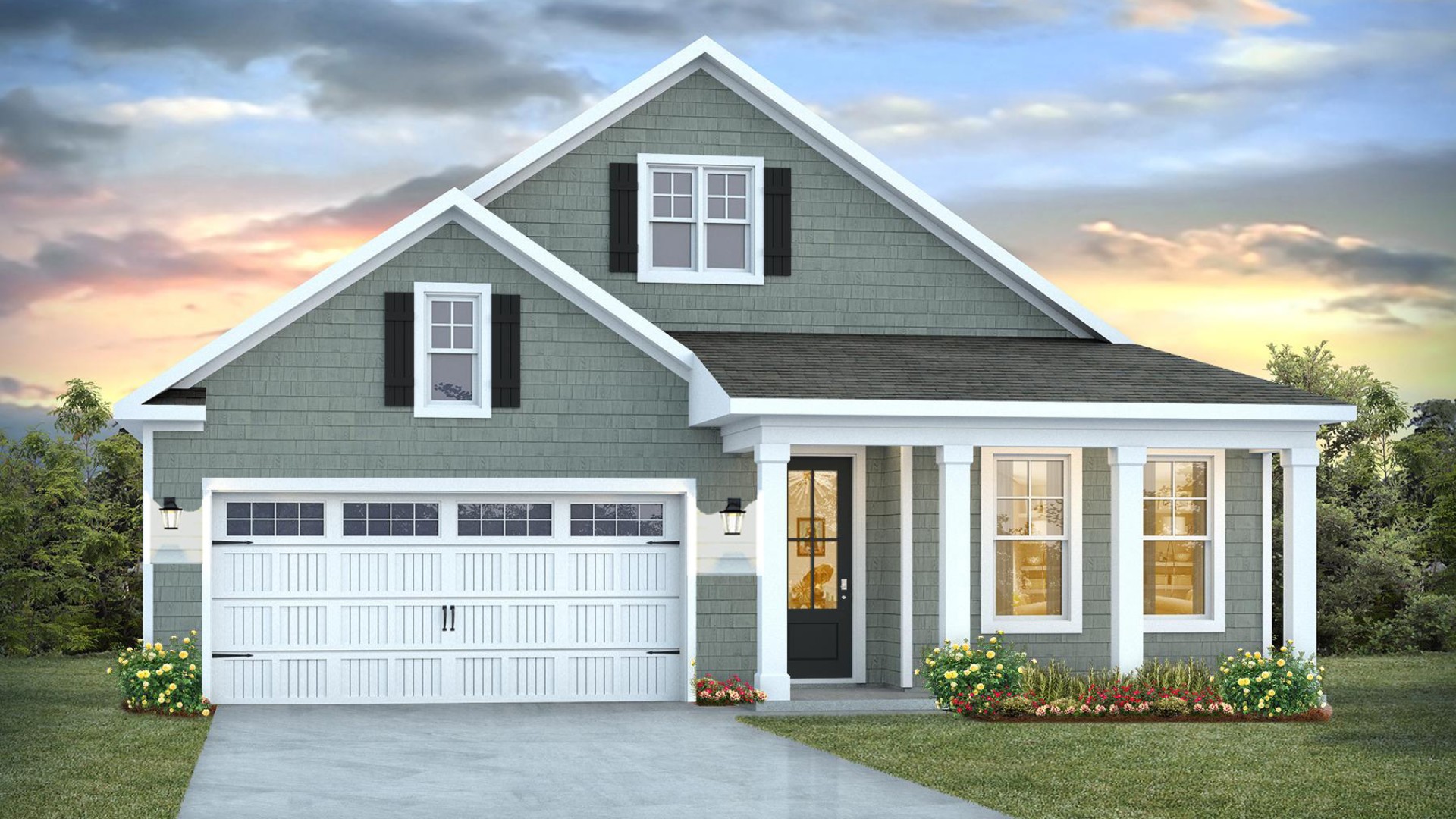 The Darby Plan in Rolling Hill, located in Bolivia, North Carolina a beautiful home is 1881 sq ft with 3 bedrooms, a study, 2 full baths on the main level, a back porch, and a two-car garage.